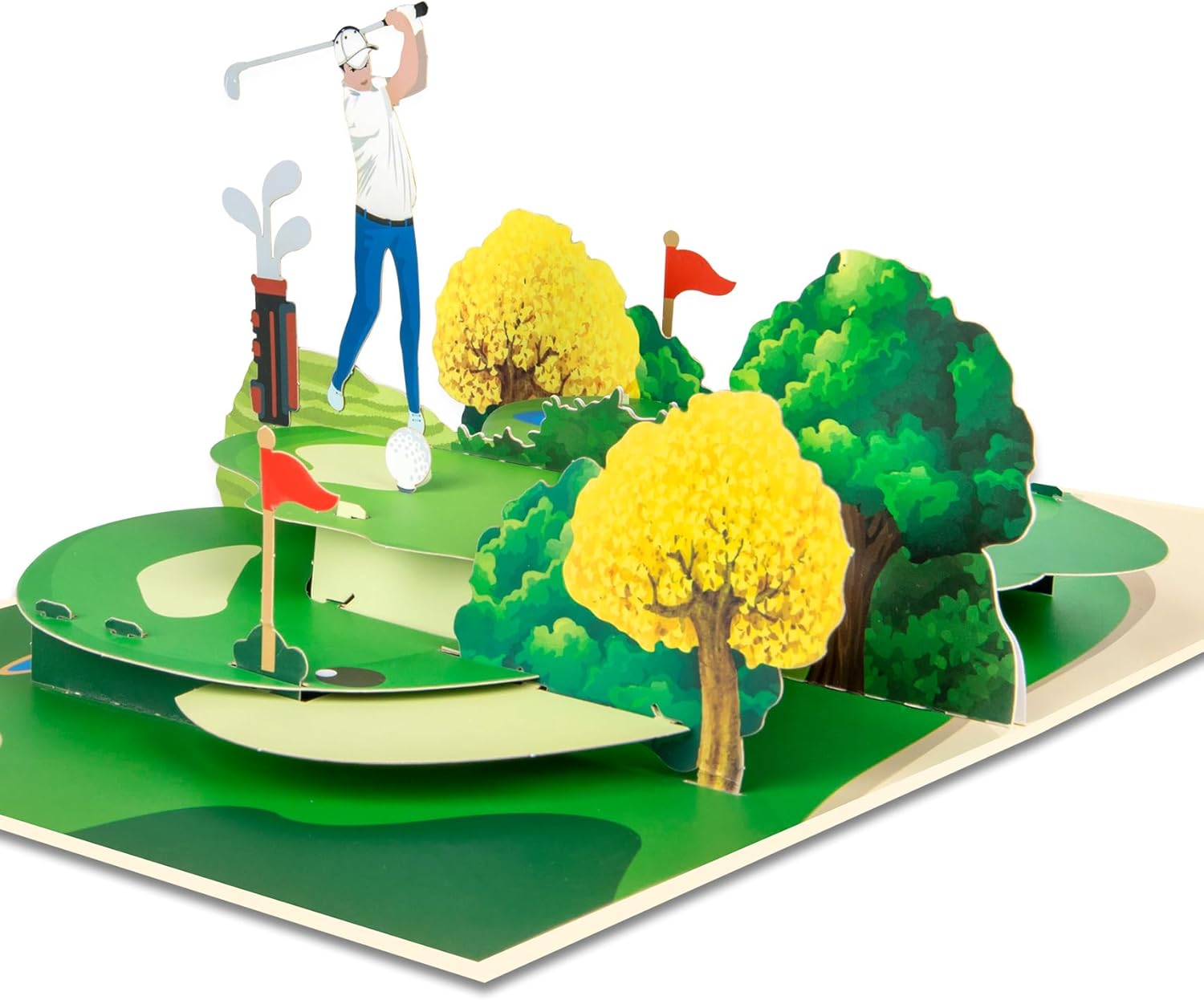 GREETING ART Golf Pop Up Card,Golf Greeting Cards 3D Birthday Card for Golfers Golf Gift for Men Pop Up Golf Retirement Golf Cards,Father's Day Card for...