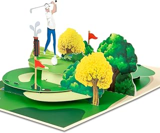 GREETING ART Golf Pop Up Birthday Card for Men, Fathers Day Card Golf for Dad, Golfers, Husband, Grandpa, Him, Son; All-Occasion Congratulations, Thank You, Retirement for Boss, Coworker