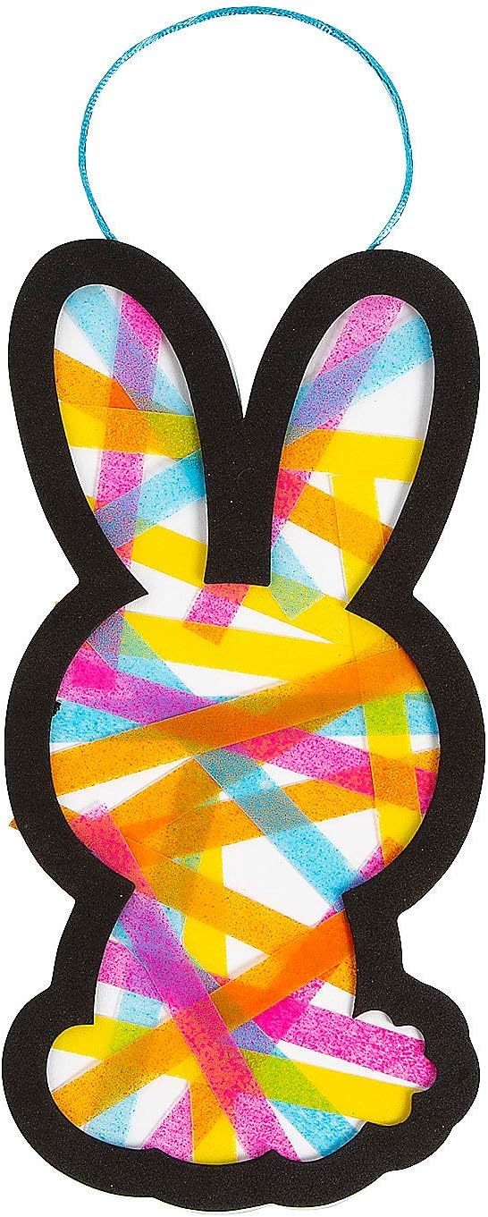 Fun Express Bright Bunny Suncatcher Craft Kit - Makes 12 - Easter Craft Kits