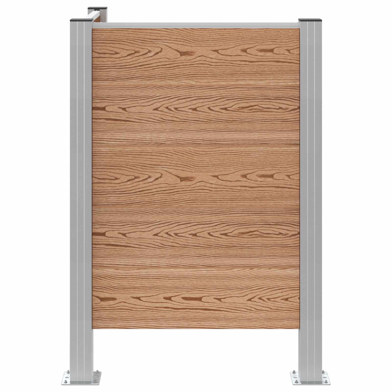 Mülltonnenzaun Braun 85 x 85 x 115 cm aus Aluminium und WPC, wetterfest, erweiterbar, stabile Mülltonnenbox für Garten, Vorgarten, Terrasse und Außenbereich