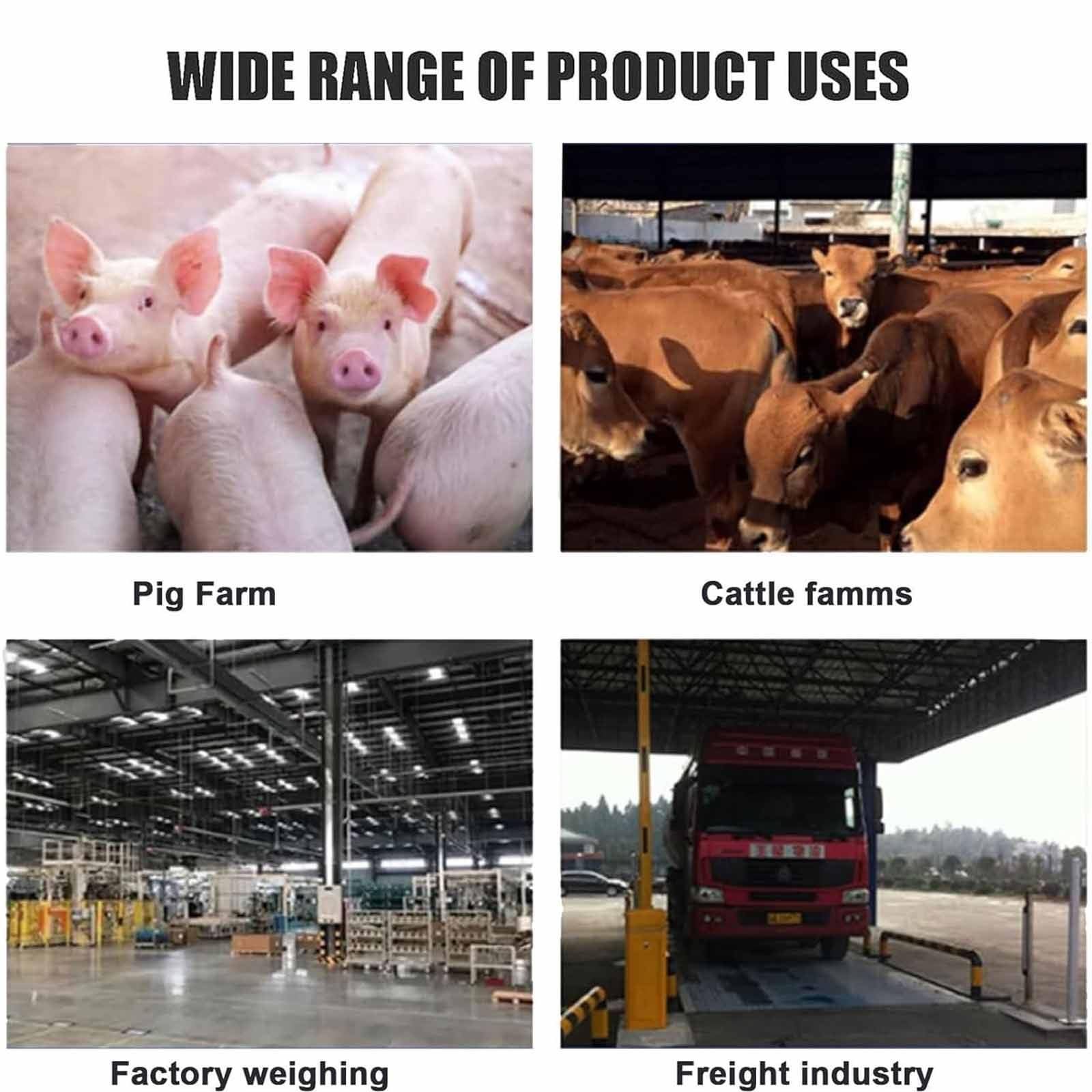 Kit De Balance Bétail,Balance à Cellule Charge Avec Indicateur De Haute Précision Avec 4 Capteurs Et 1 Boîte Jonction Fil,Balances Au Sol Pour Bovins Chèvres Porcs Chevaux Moutons,5000kg