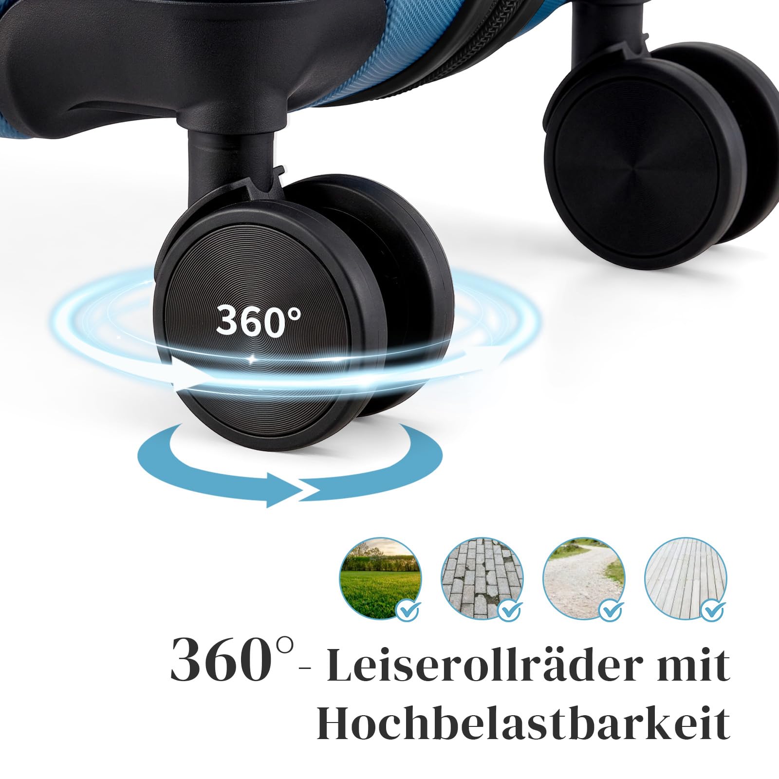 LEADZM Kofferset 4 teilig Hartschale mit verstärkten Ecken, Reisekoffer mit Rollen Groß, Handgepäck, Hartschalenkoffer Groß, Koffer & Trolleys aus ABS (Navyblau)