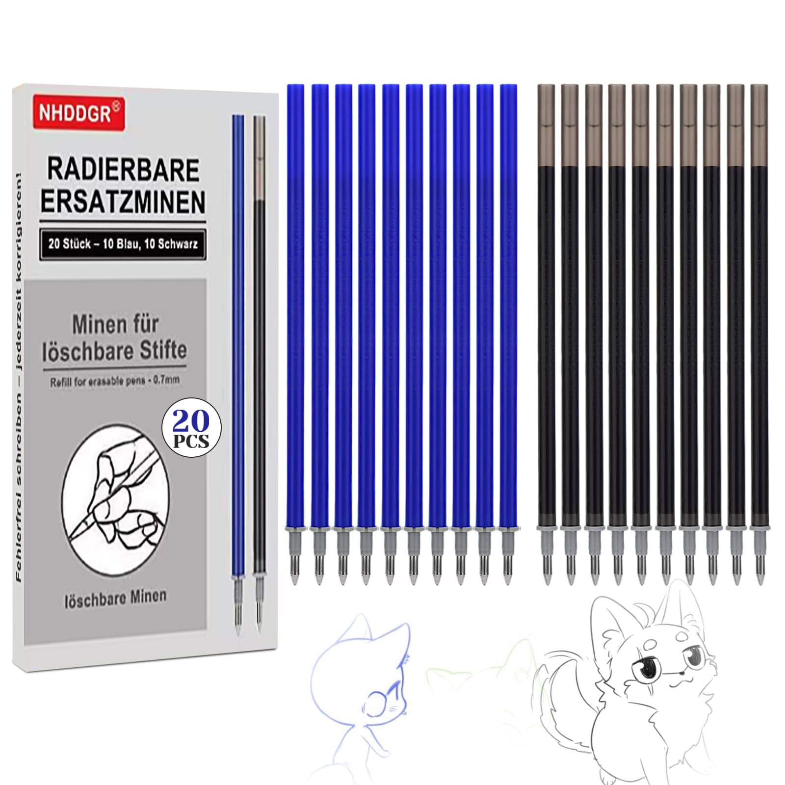 28 Ricariche Per Penna Cancellabile Legami, Punta 0.7 Mm, Inchiostro Termico, Blu, Scrittura Fluida E Cancellazione Pulita - 3