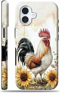 Compatible with iPhone 17 Case 6.3", Farm Chicken Phone Case for Girl Women Boy Men, Durable Dual Layer Shockproof Protective Cover for iPhone 17