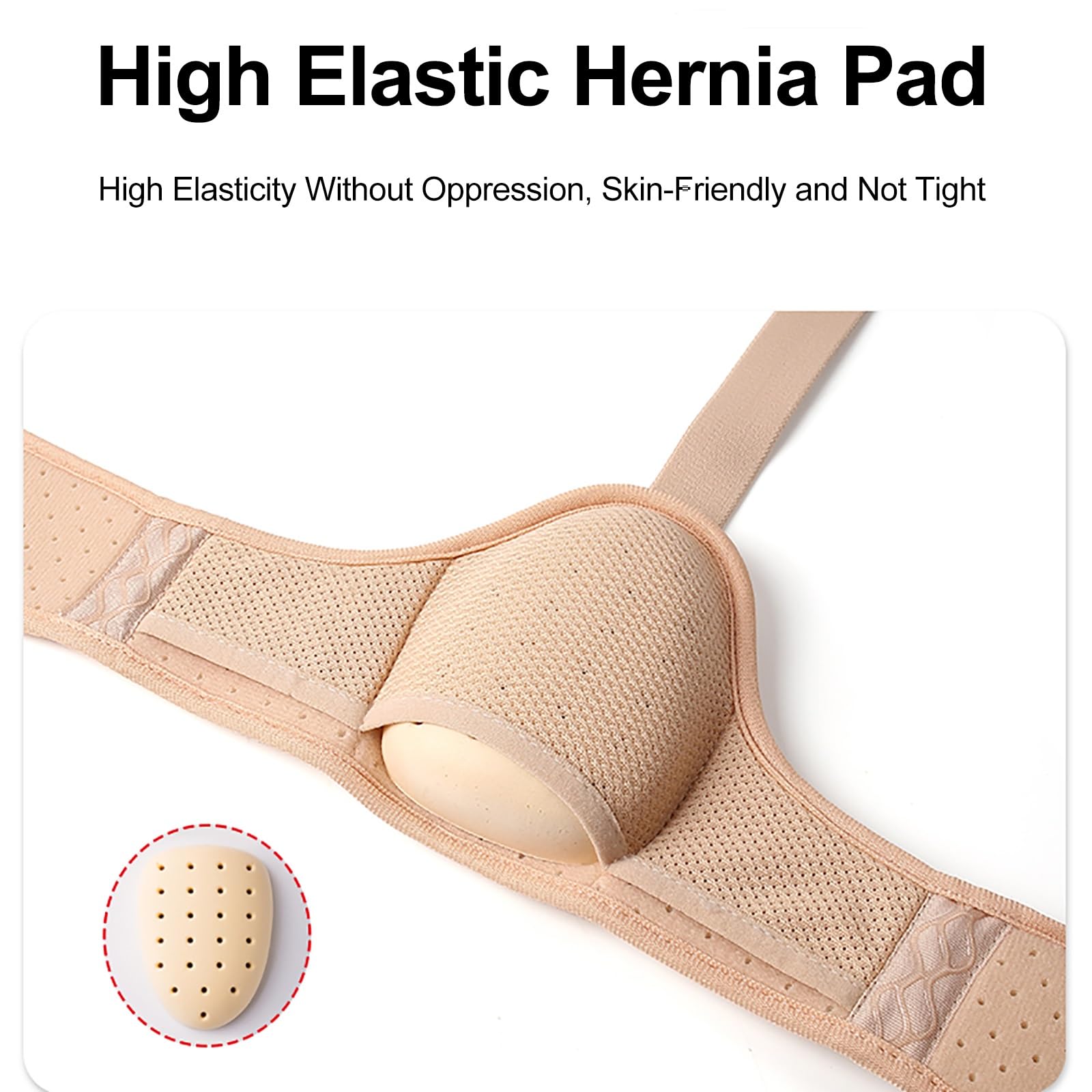 Cintura per Ernia Inguinale per Uomo e Donna, Cinto per Ernia Inguinale Regolabile Fascia con Cuscinetti di Compressione Rimovibili(Black,Medium)