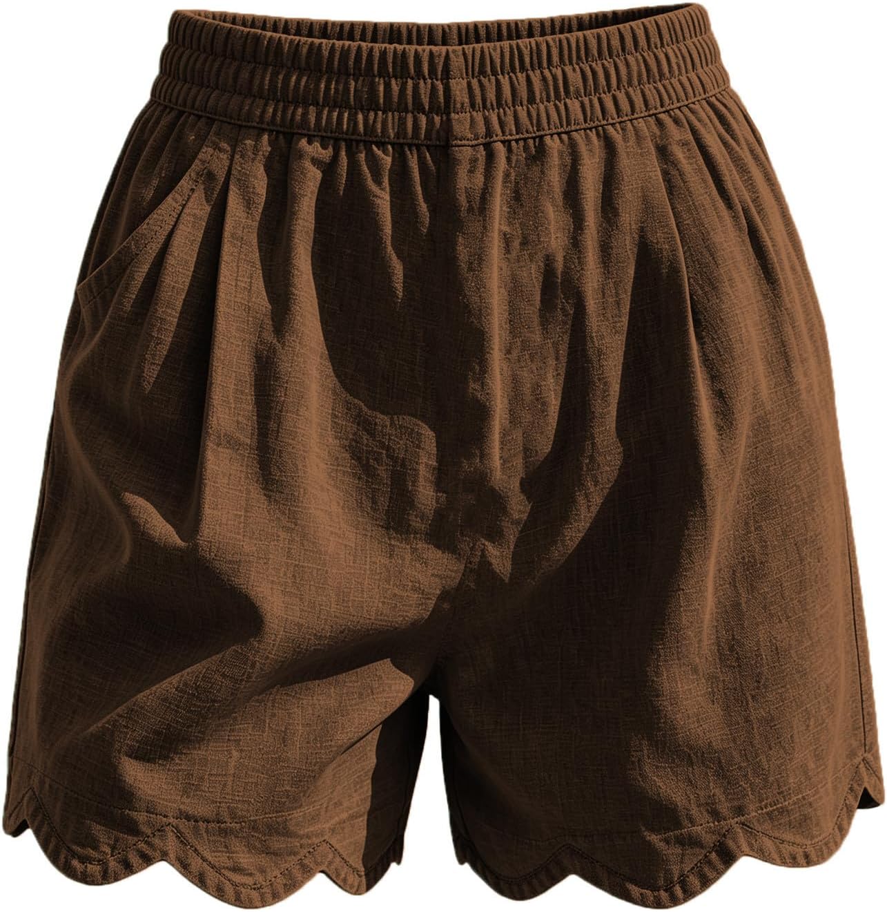 Casual Shorts for Women, High Waisted Elastic Summer Short Pants | Regular Loose Fit, High Rise Silhouette, Dual Side Pockets, Breathable Cotton, Daily Wear Home Lounging Outfit