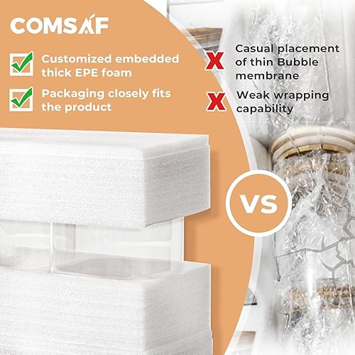 Miniatura 4 de ComSaf Contenedores de almacenamiento de vidrio de 44 onzas con tapas, tarros de vidrio con tapas de bambú, tarro transparente para almacenamiento
