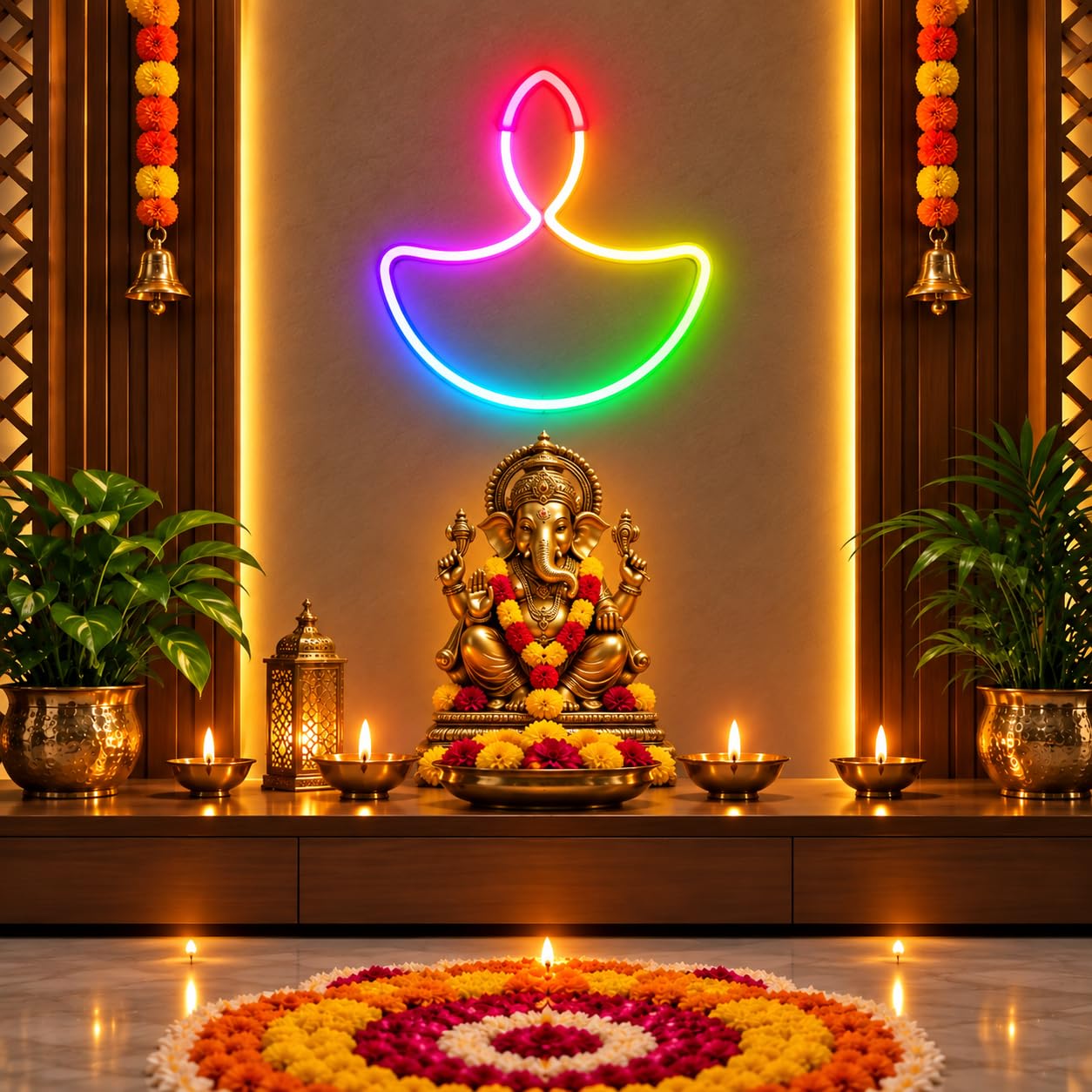 Diwali Neon Sign - Warm White LED Light -10 Diwali Neon Sign - Warm White LED Light -10