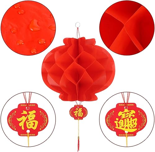 Miniatura 3 de ASIAN HOME Faroles colgantes de papel rojo para festival de primavera chino, boda, celebración, festival de faroles, decoración festiva (12