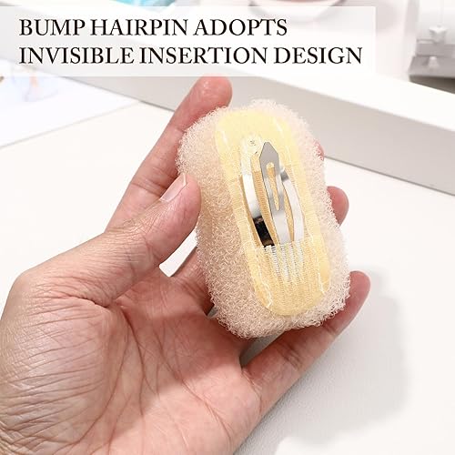 Miniatura 7 de Beaupretty Pinza para el cabello, 5 almohadillas acolchadas para el cabello para volumen y levantamiento de pelo, accesorios de peinado para mujeres