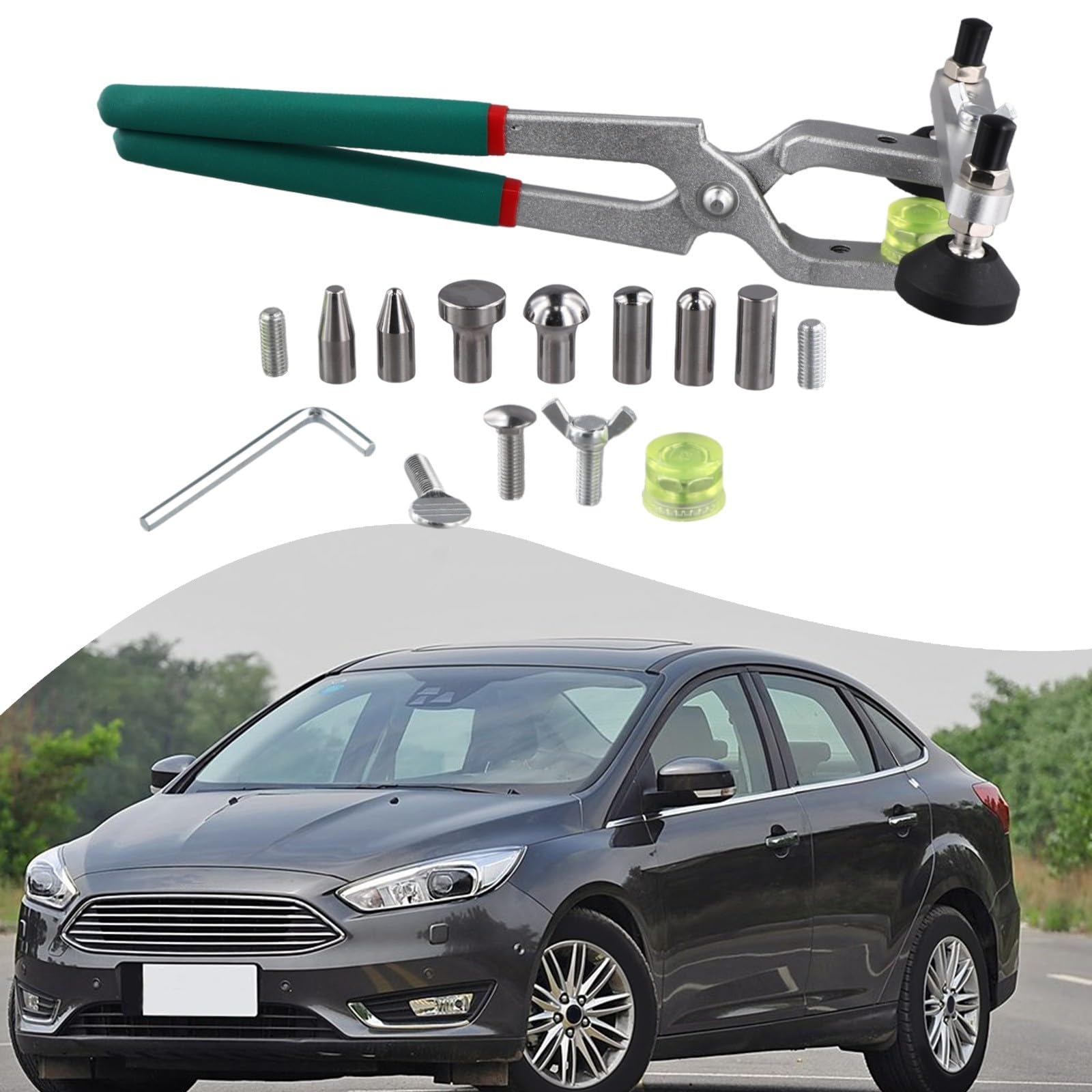 Kit d'outils de réparation de bosses sans peinture, avec pince pour bords de portières de voiture, pince de réparation de bosses en métal de 33 cm, pour restauration de forme de panneau de carrosserie
