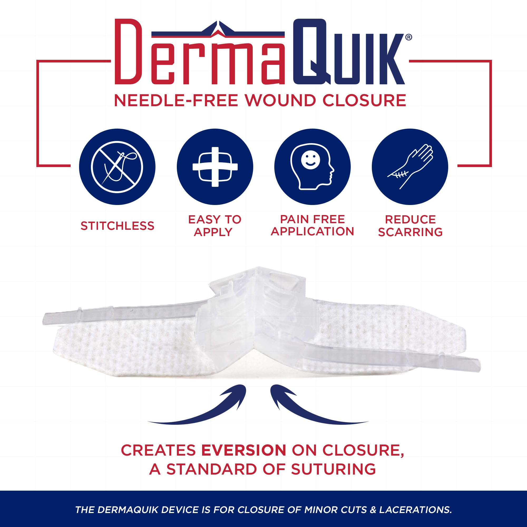 Home & Field Wound Closure Strips by DermaClip – 3 Pack Patented Laceration Strips, Upgrade from Small Butterfly Bandages for Wound Closure, Breathable, Zip Stitchless Kit — Amazon image 2