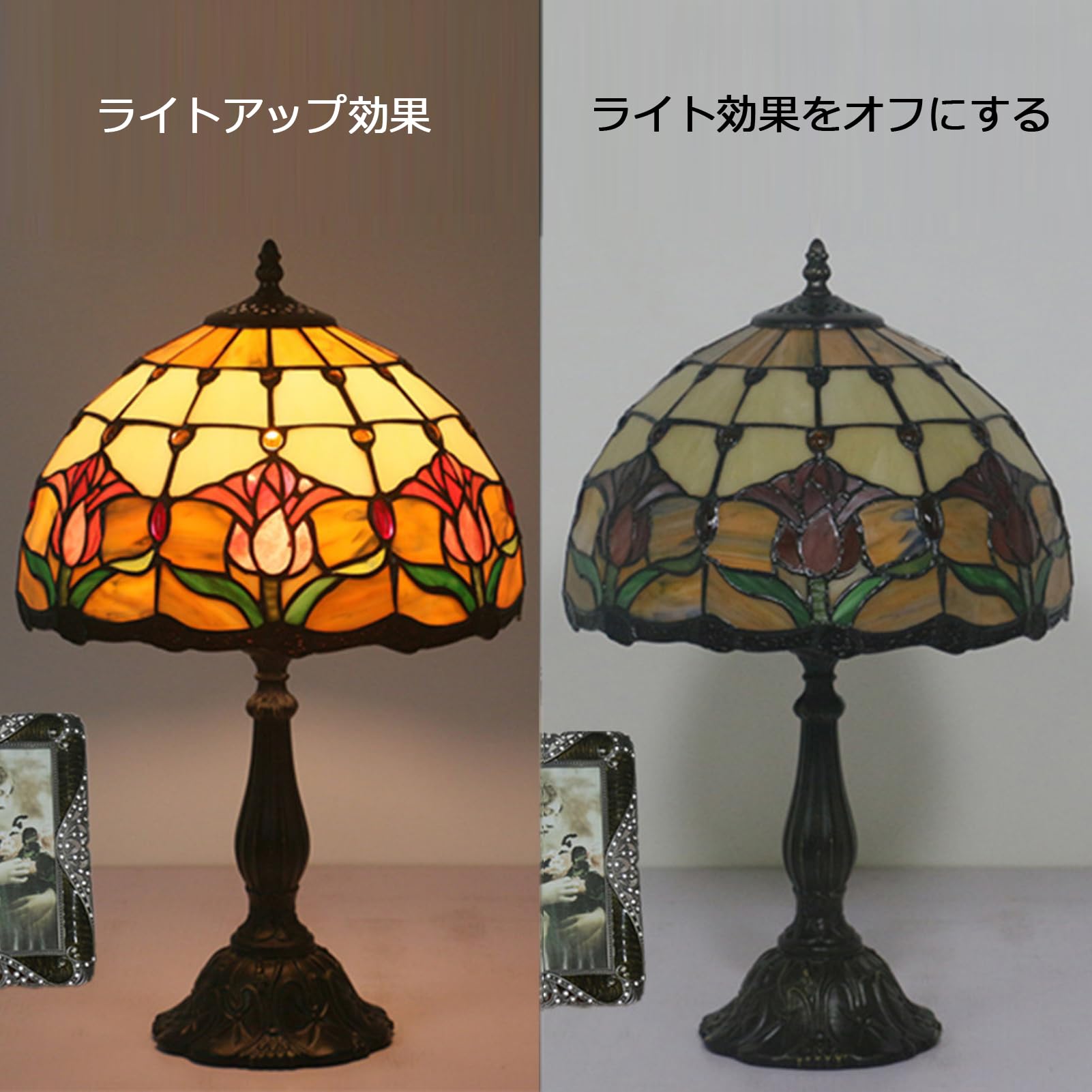 Amazon.co.jp : ステンドグラステーブルランプ ティファニー風