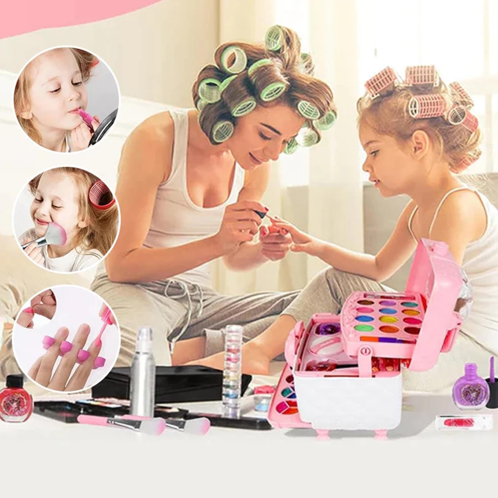 Trucco Per Bambini | Astuccio Cosmetici Princess Borsa Per Il Trucco Per | Bambini Piccoli | Kit Di Trucco Per Ragazze Senza Carico, Giocattoli Portatili Princess Cosmetics Per Ragazze Da 3 A 3 Anni