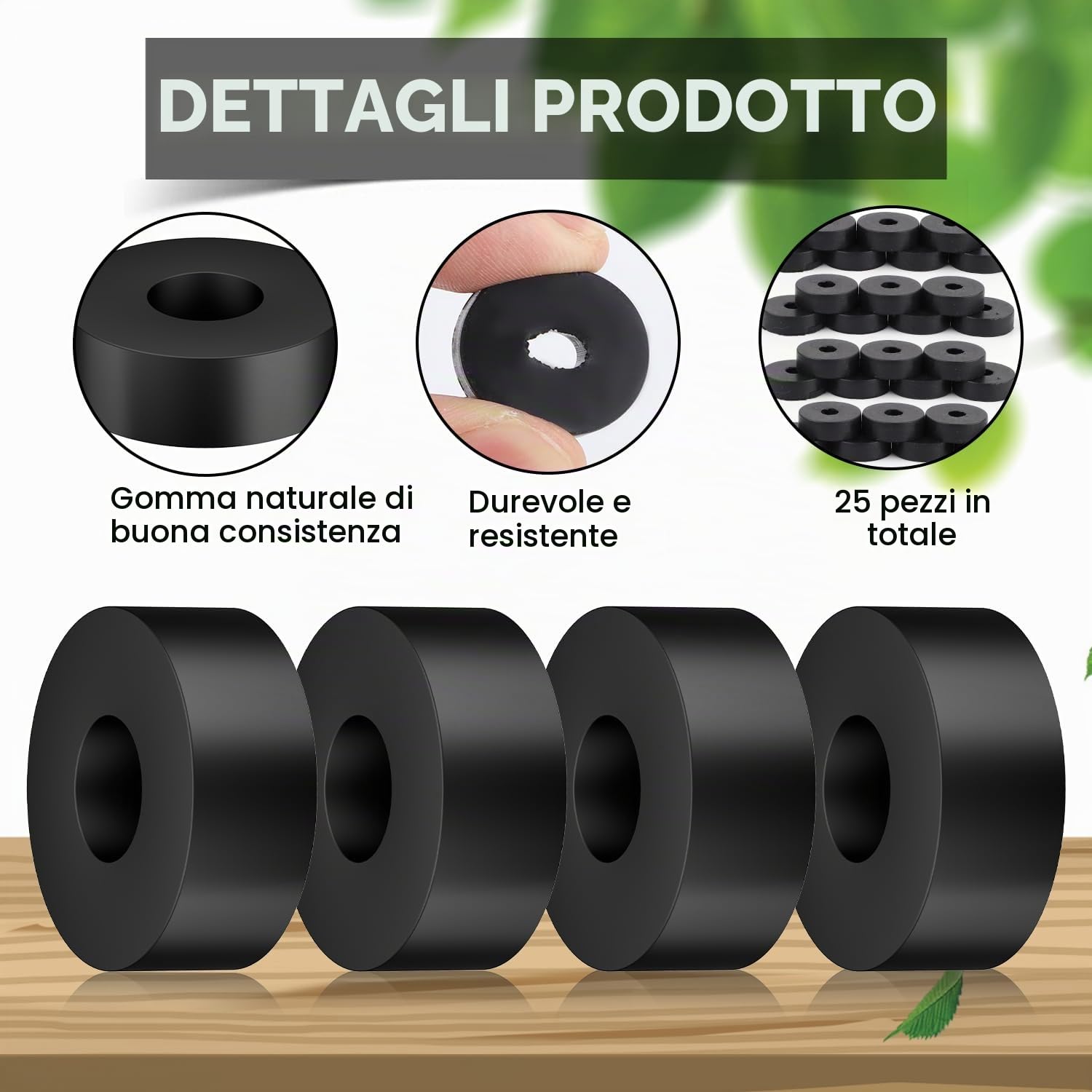 25 Pezzi Distanziali in Gomma, 2cm Diametro Esterno 0,6cm Spessore ID 0,6cm Anelli di Tenuta in Gomma Piatte Boccole in Gomma Distanziale in Gomma per Viti Bulloni Elettrodomestici