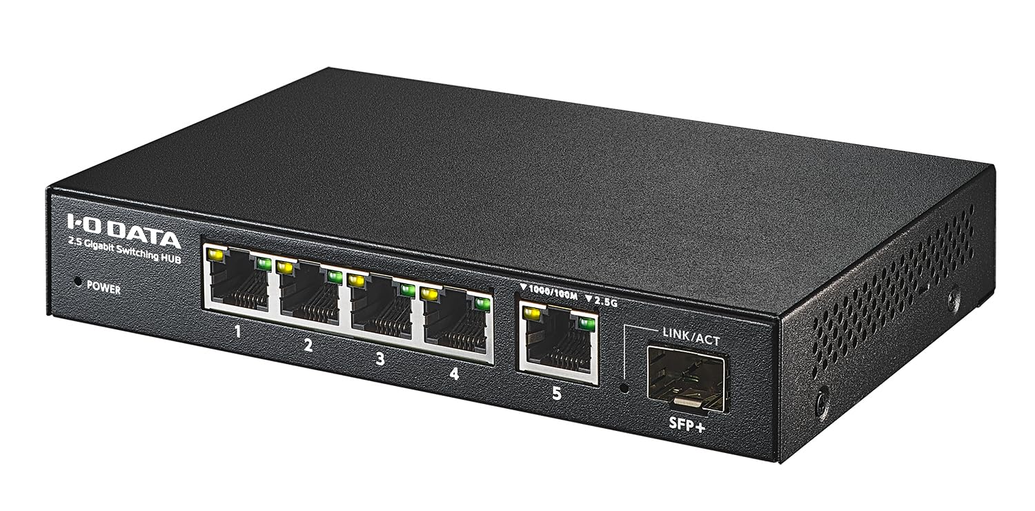 【新品】2.5G対応 10G SFP+搭載 8ポートハブ BSH-QG08/UE アイ・オー・データ機器 10G対応SFP+搭載2.5Gアンマネージスイッチング