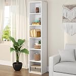 oneinmil Tall Narrow Bookcase, 6 Tier Cube Display Shelf, Modern Corner Bookcase, Home Office Storage Cabinet, Decorative Home Furniture,