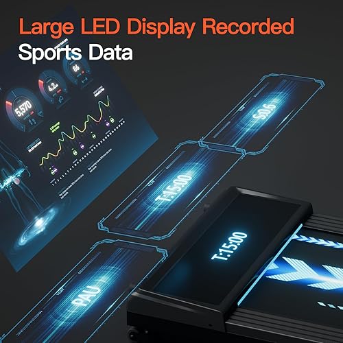 Miniatura 5 de Under Desk Treadmill with Incline, Mini Walking Pad, Treadmills for Home Office, Portable Walking Treadmills with Wheel