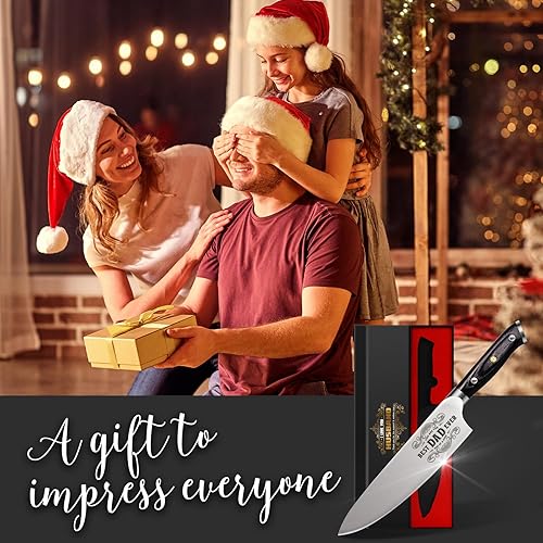 Miniatura 9 de Funistree Regalos para hombres y mujeres, chef de Navidad, juego de cuchillos de cocina profesionales de 8 pulgadas, juego de regalo de 8 pulgadas,