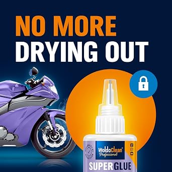 WoldoClean Super Glue for Cars and Trucks 25g - Heavy Duty Automotive Adhesive for Interior Exterior Trim, Emblems, Badges, Bumpers, Decals, Heat Resistant, Waterproof for Plastic, Rubber, Metal