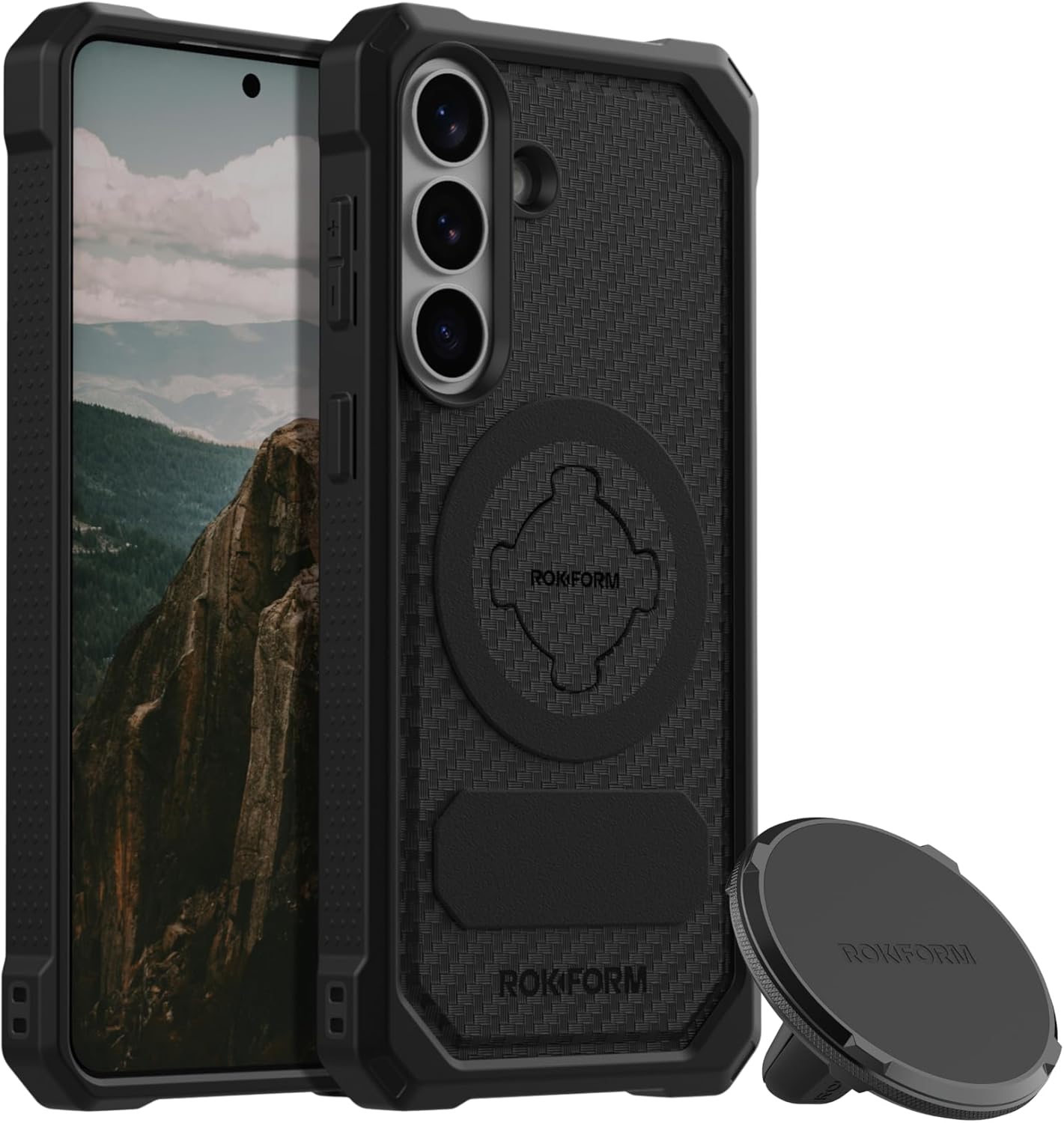 Rokform Galaxy S26 Plus Rugged Case + Dual Magnetic Vent Mount