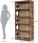 Tribesigns 6-Tier Bookcase, 70-Inch Tall Freestanding Bookshelf with Storage Shelves, Open Bookcase Wood Display Shelving Unit for Living Room Bedroom