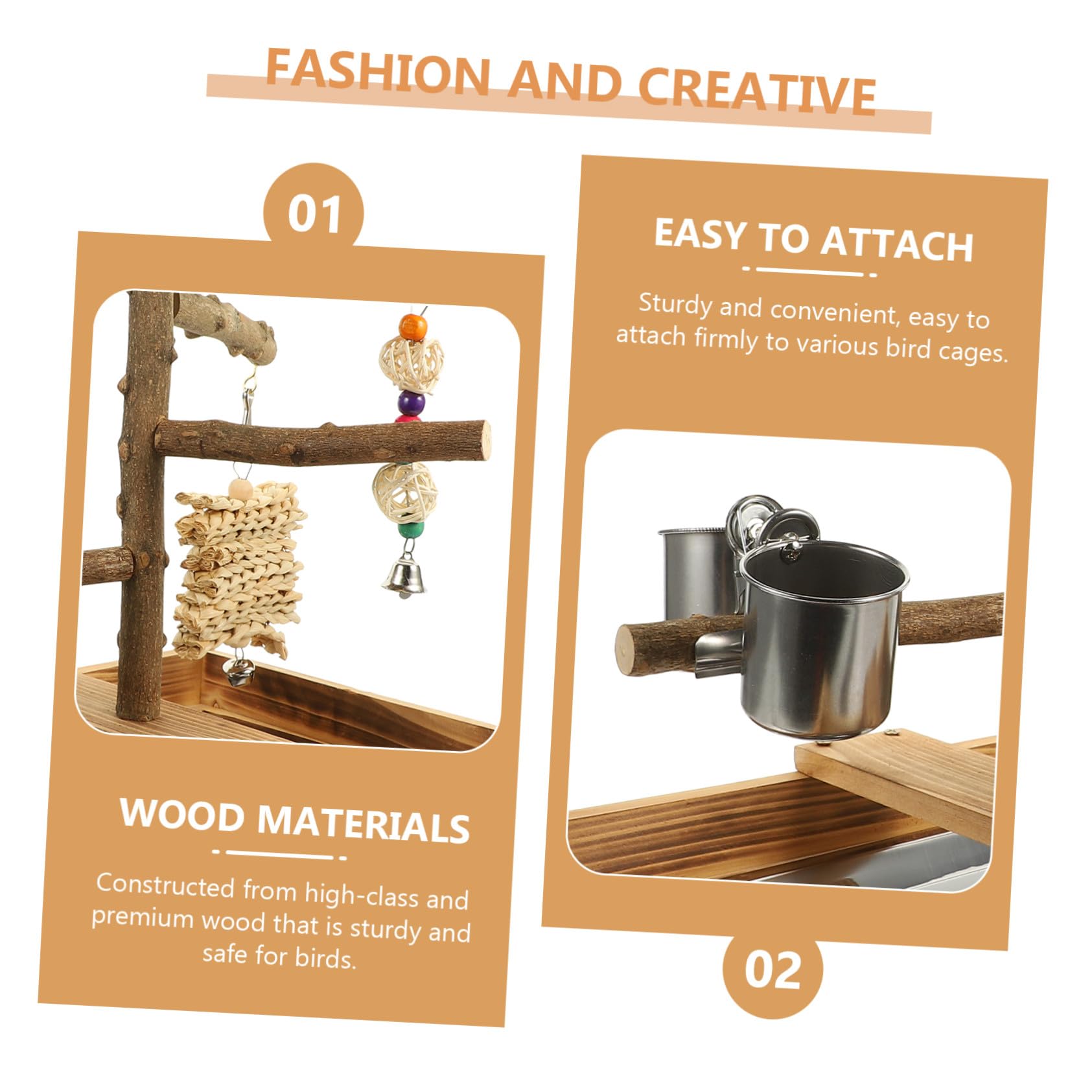 BESTonZON de Entrenamiento Madera para Pájaros Juguete Interactivo para Loros Accesorio para Jaula de Periquitos Soporte de Escritorio Resistente para Cacatúas