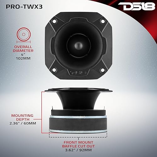 Miniatura 5 de DS18 PRO-TWX3 - Tweeter Super Bullet de 4 pulgadas, 480 vatios, 1.5 pulgadas, aluminio, 4 ohmios Vc, los tweeters PRO son los mejores en el mercado