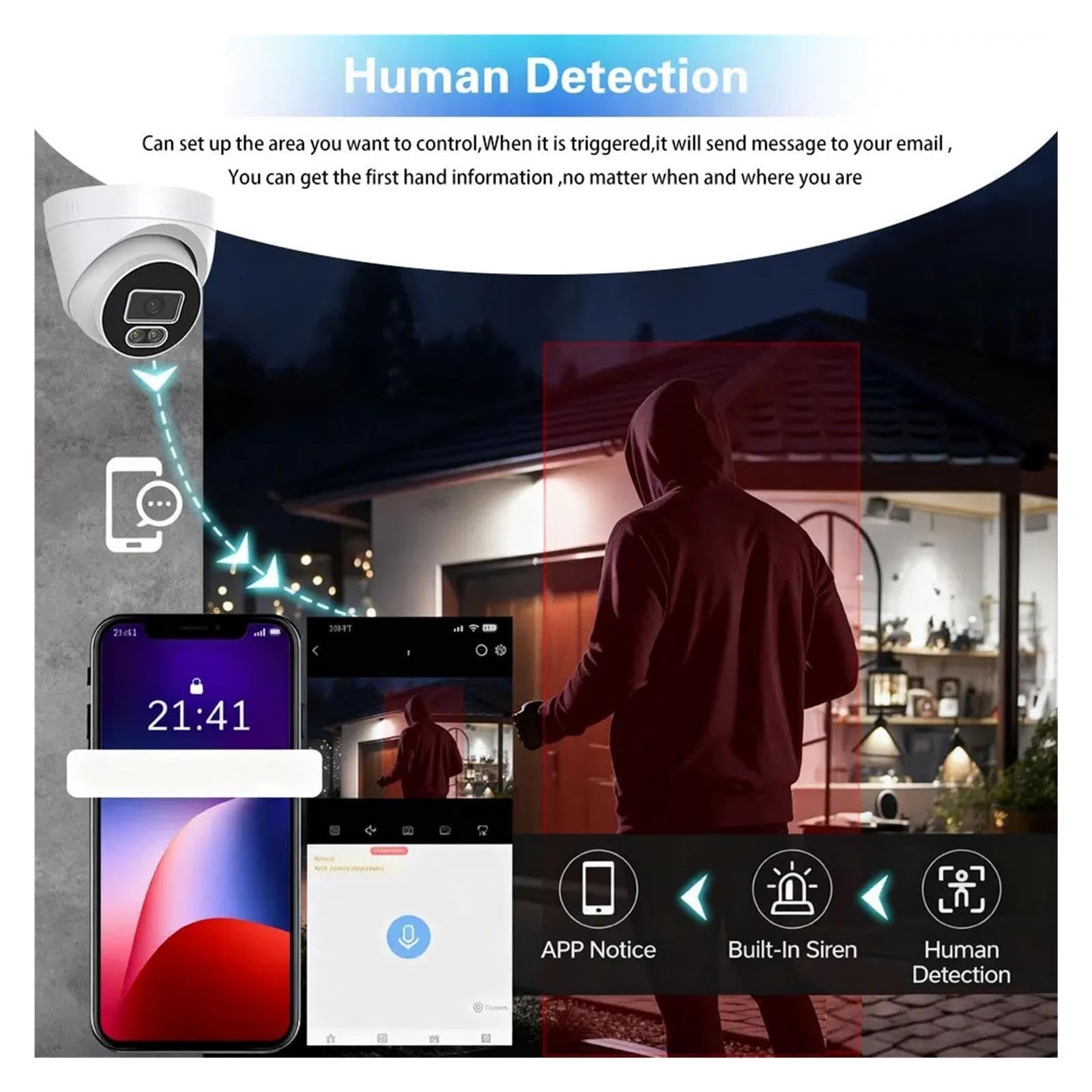 Sistema di telecamere CCTV dome 8CH 4K PoE