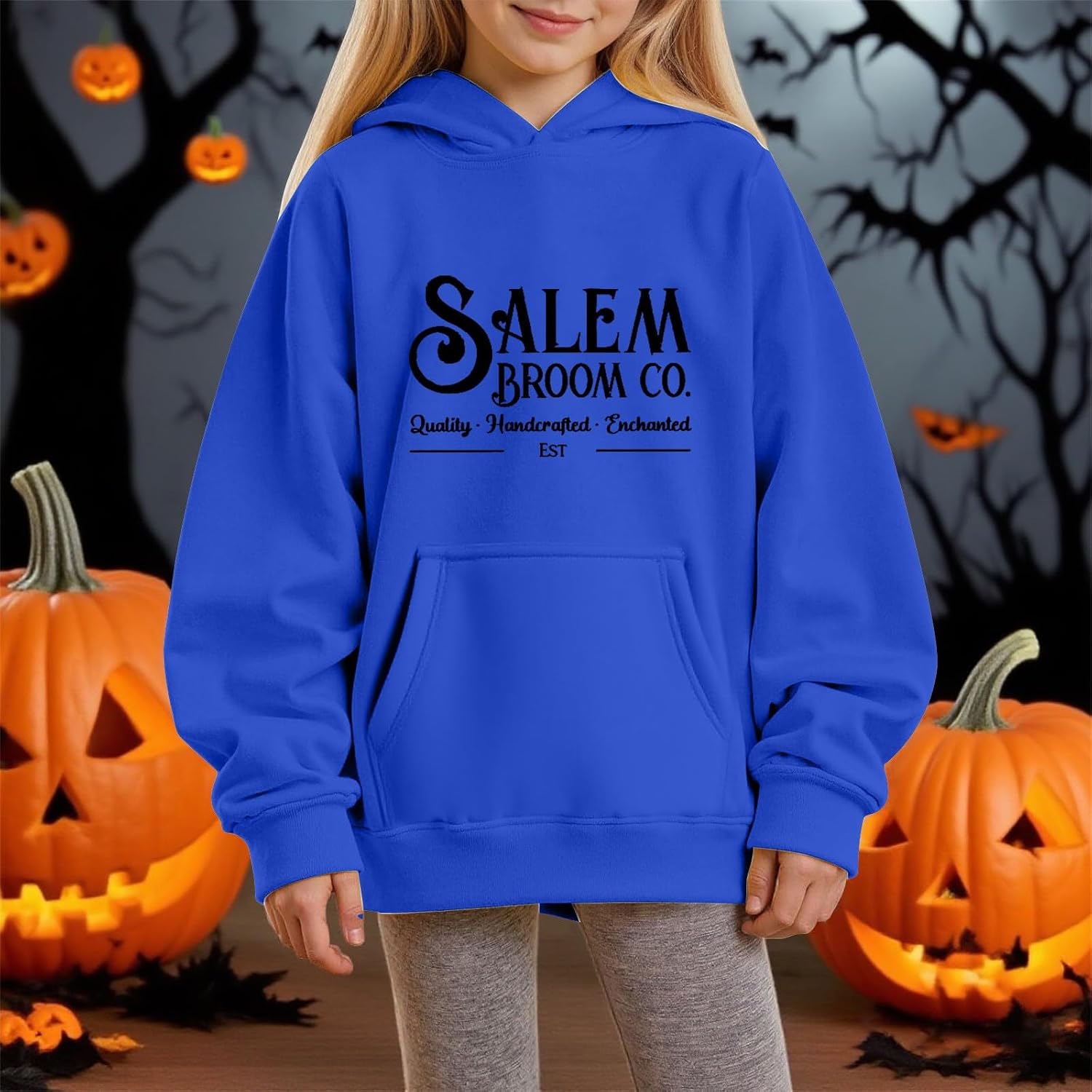 Kids Girls Hoodie 3D Graphic Pullover Cute Ghost Hoodie Halloween Kawaii Hooded Sweatshirt Teen Oversized Spooky Pullover