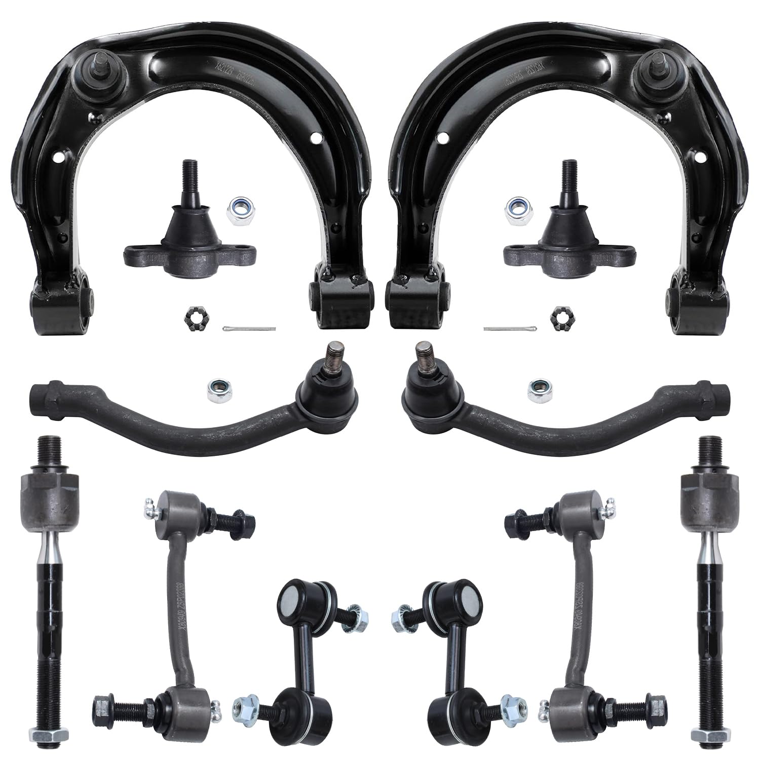Detroit Axle - Front End Kit for Hyundai 2009-2010 Sonata 2008-2011 Azera, 4 Front Rear Sway Bars 2 Upper Control Arms with Ball Joint 4 Inner Outer Tie Rods 2 Lower Ball Joints Replacement