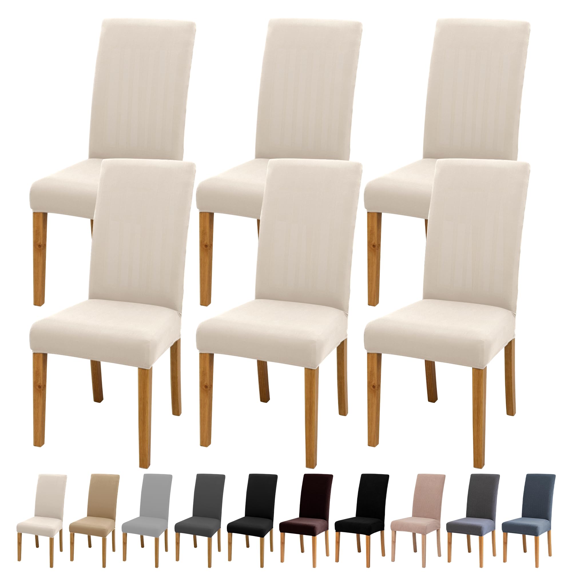 Housses de Chaise pour Salle à Manger | Idéal Banquets et Mariages Beige x6