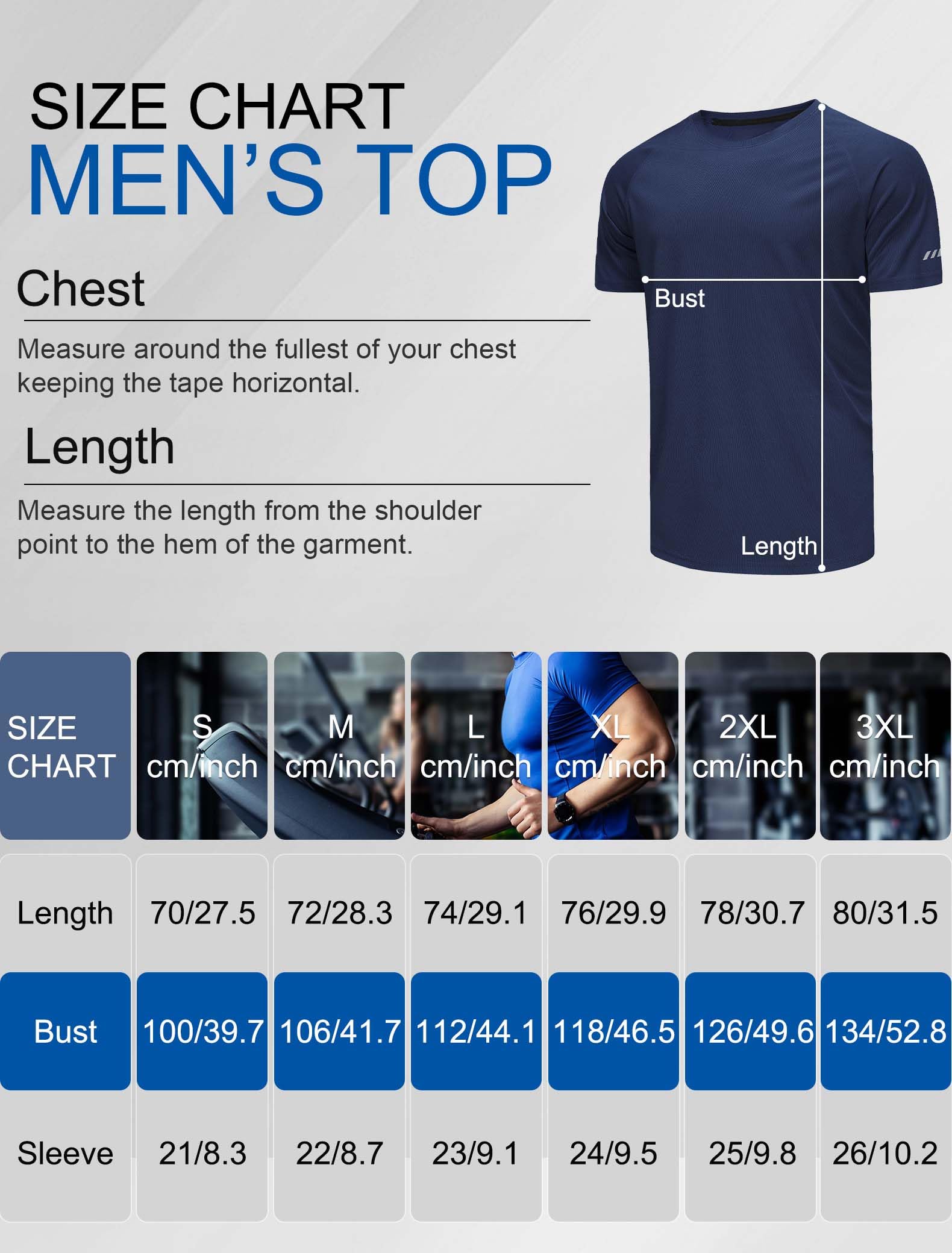 3er Pack Sport Tshirts Męskie koszulki funkcjonalne Koszula do biegania Letnia koszula fitness Koszula treningowa Koszula turystyczna do biegania Trening Bodybuilding-Black/Grey/Navy-3XL
