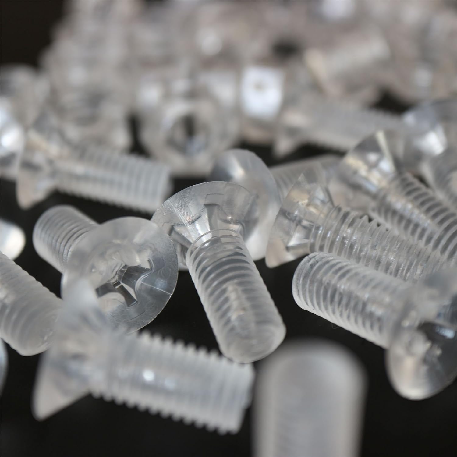 25 x Crosshead Countersunk Screw Nuts and Bolts, Transparent Clear Plastic Acrylic, M8 x 20mm - Acrylic Plastic Screws, (5/16 x 25/32 in)
