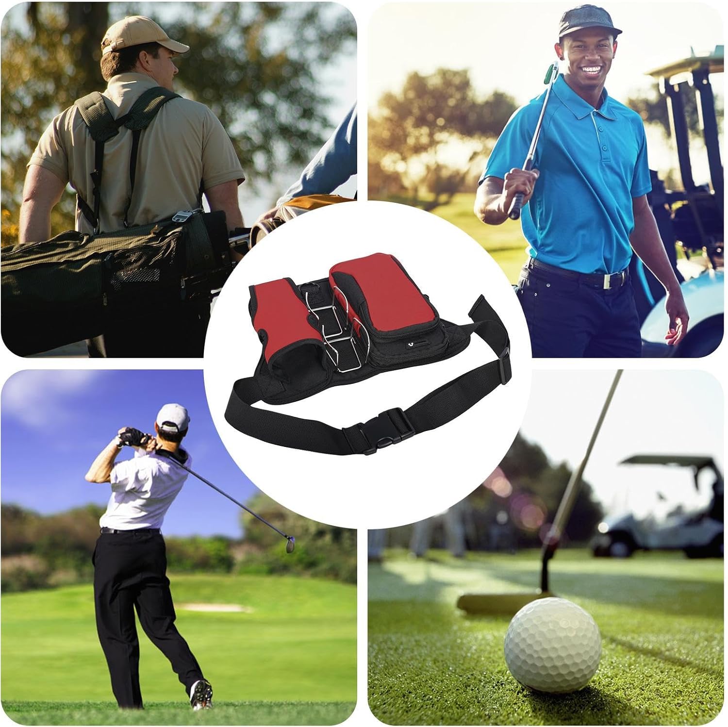 Golf Ball Bag - Waist Organizer - Golf Ball Holder - for Men Women Sports Golfer Valuables Water Bottle Travel Outdoor
