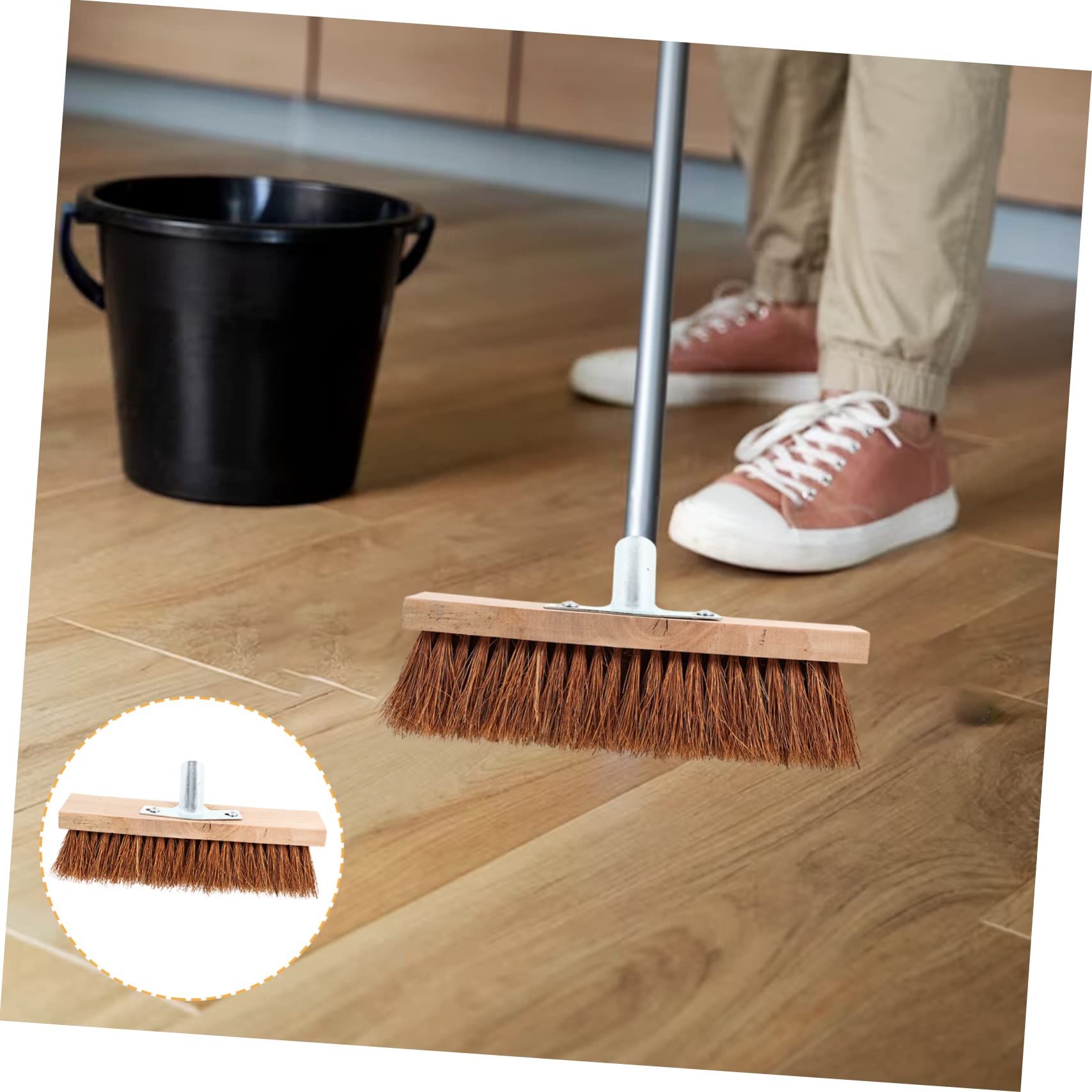Cabezal de Cepillo de Piso de Repuesto con Cerdas Suaves | Madera E Hierro, Pieza de Instalación con Mango, para Suelos Duros y Dormitorio