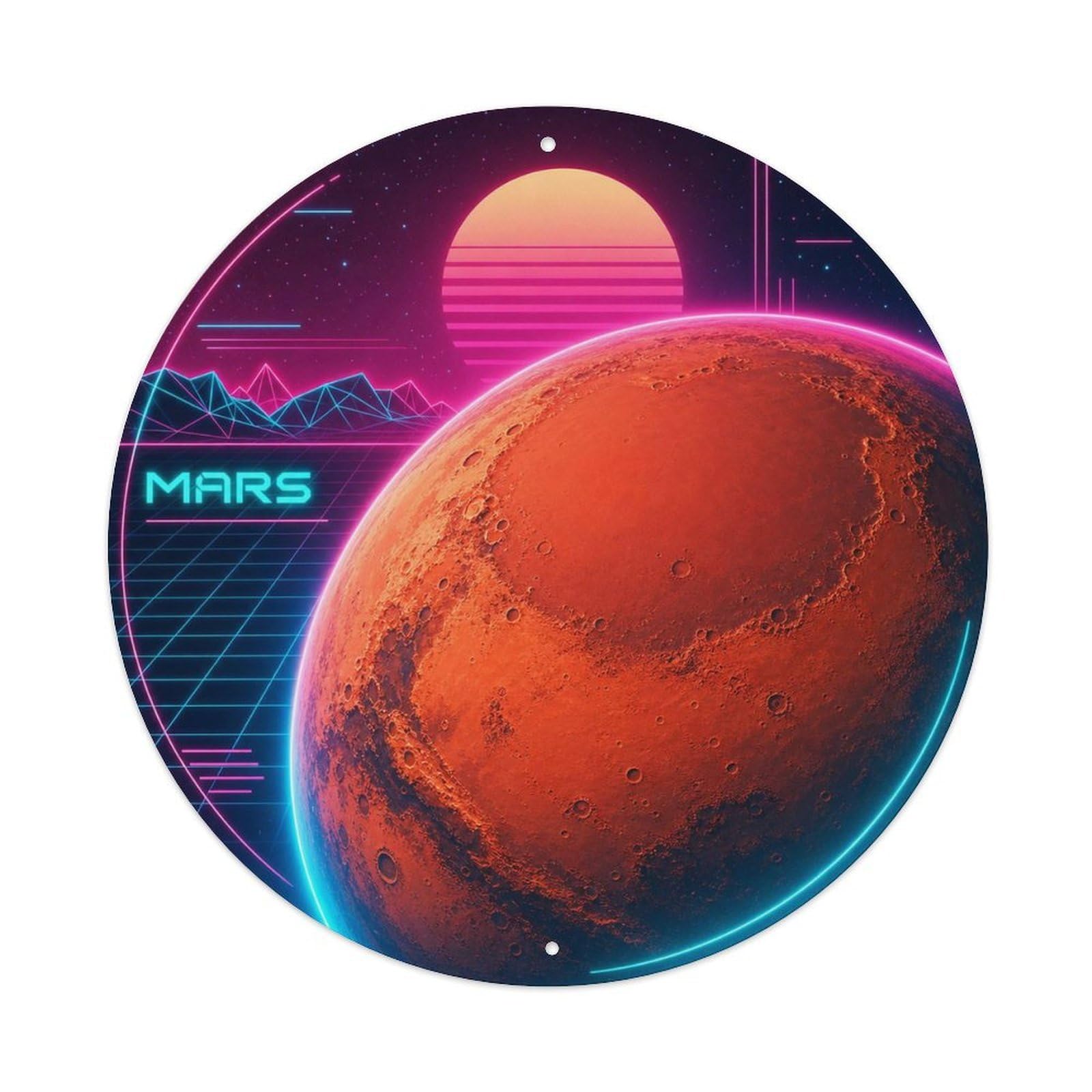 Deep Space Cosmos Mars Red Planet Planetary Astronomy Metal Tin Sign