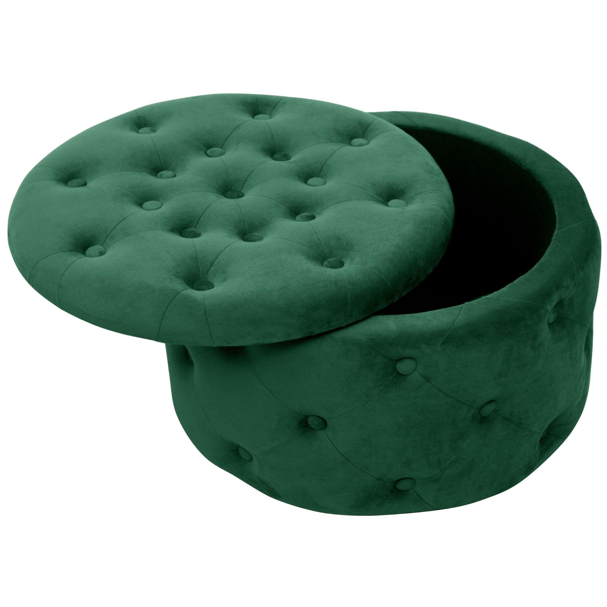 AKORD | Pouf en Velours ALIA | Tabouret de Pied | Rangement pour Petits Objets | Moderne | Velours Rembourré | Pouf déco piqué | pour Le Salon & la Chambre | Rose