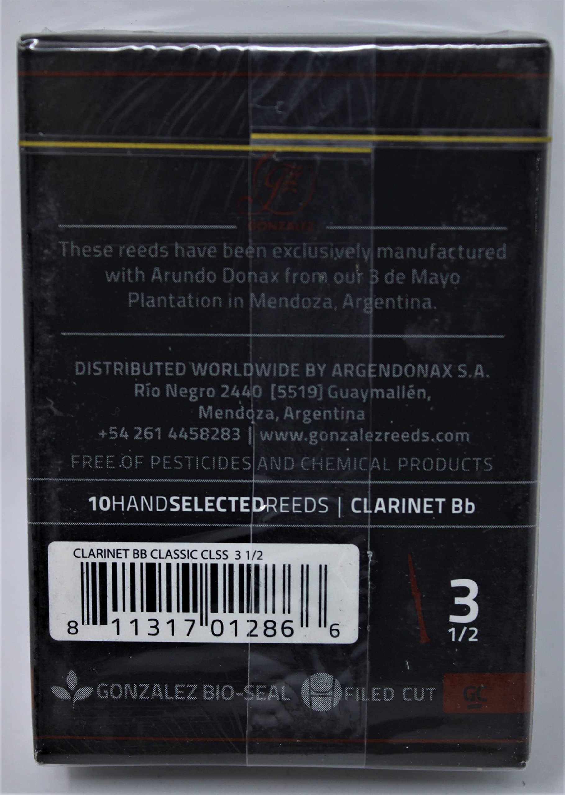 Caja de 10 cañas Gonzalez Clásico Clarinete Bb fuerza 3.5