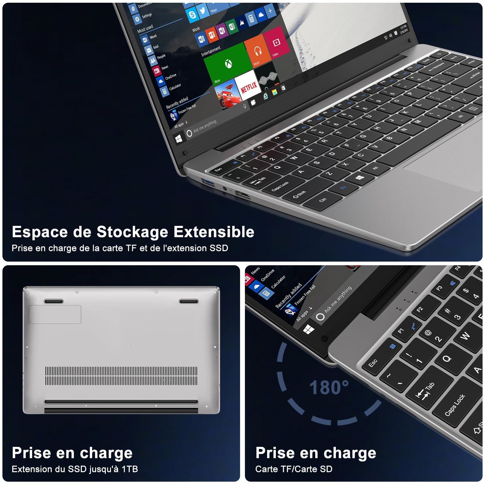 bvate 2025 Newest PC Portatile 14 Pollici Laptop Win 11 256 GB ROM Celeron N4020 2.4G+5G WiFi upto 2.8 GHz Supporta l'espansione SSD 1TB 4.2 USB HDMI Tastiera Italiana Membrana Mouse Senza Fili-Gray