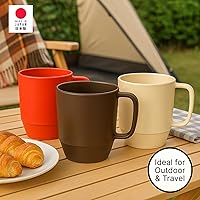 Vista 4 de JapanBargain Taza de plástico japonesa de 12 onzas, sin BPA, no tóxica, irrompible, para camping, café, té, leche, jugo, agua, taza de agua, hecha