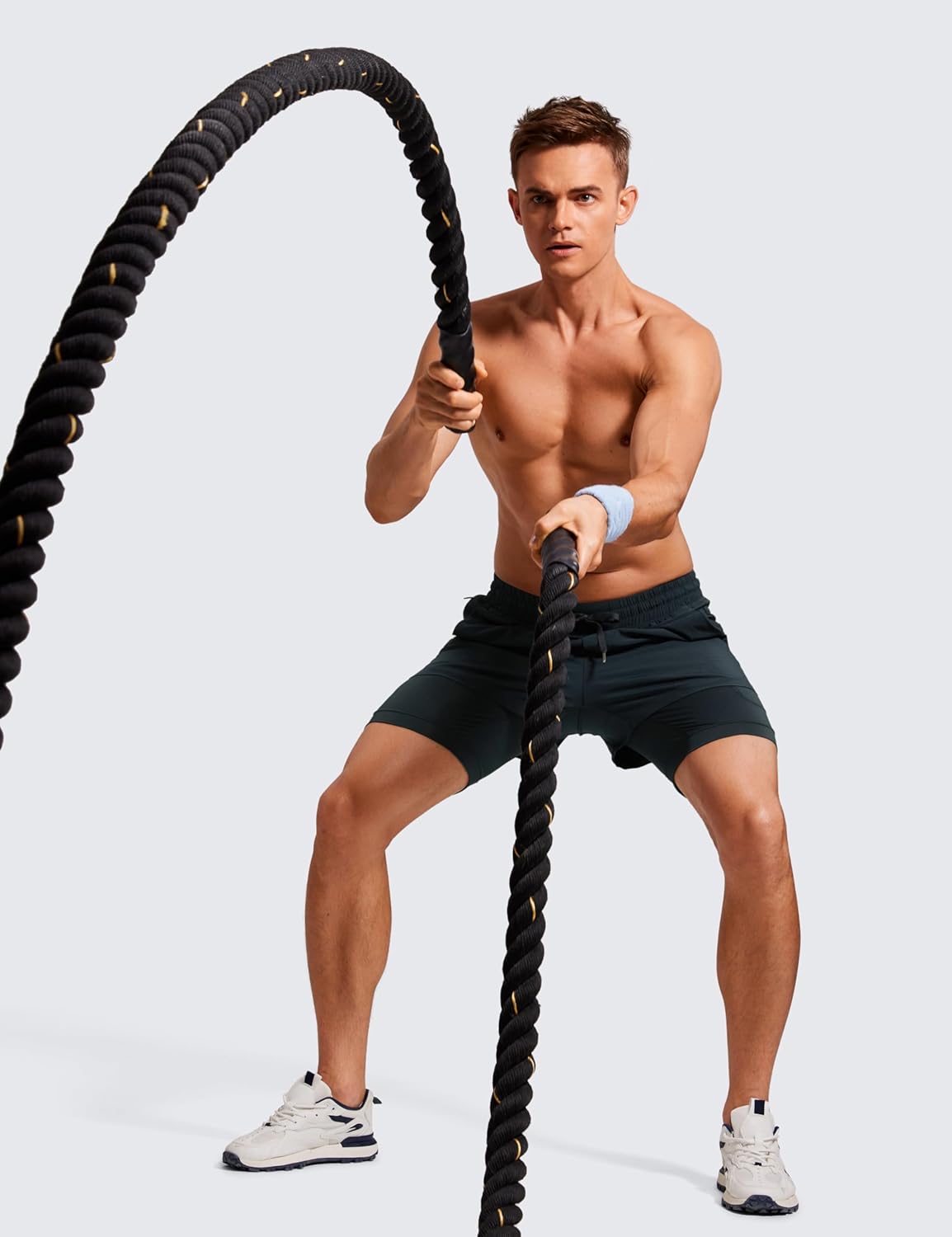 CRZ YOGA 2 in 1 Mens Athletic Shorts 3.5'' with Liner Quick Dry Lightweight for Running Gym with Zip Pockets