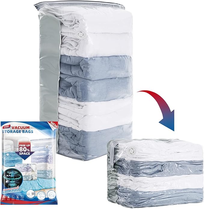 TAILI Jumbo Vacuum Storage Bags for Clothes, Press To Exhaust Selflock