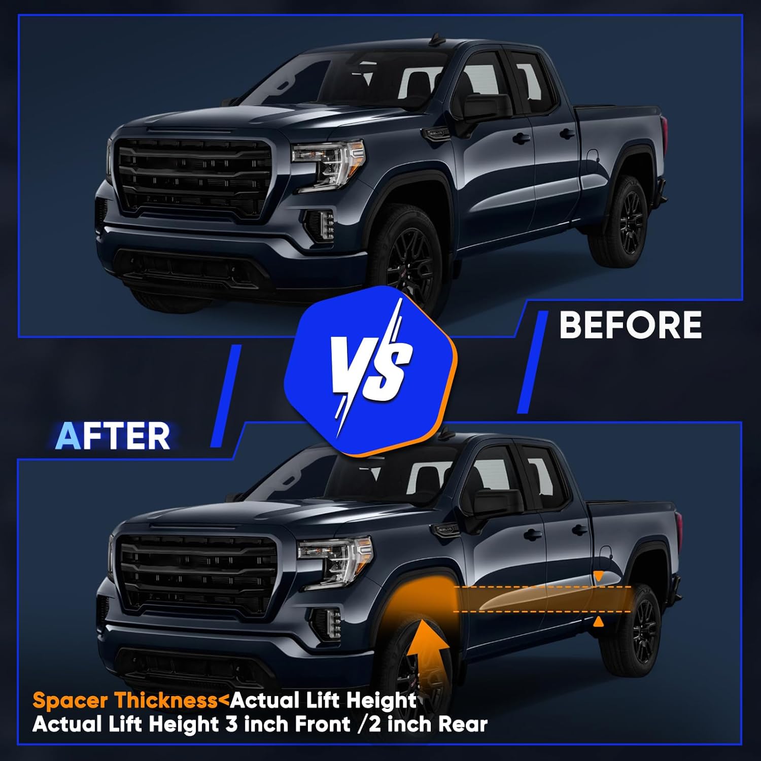 3" Front Leveling Lift Kit 2" Rear Leveling Kit fit for 1998-2011 for Ford for Ranger 2WD