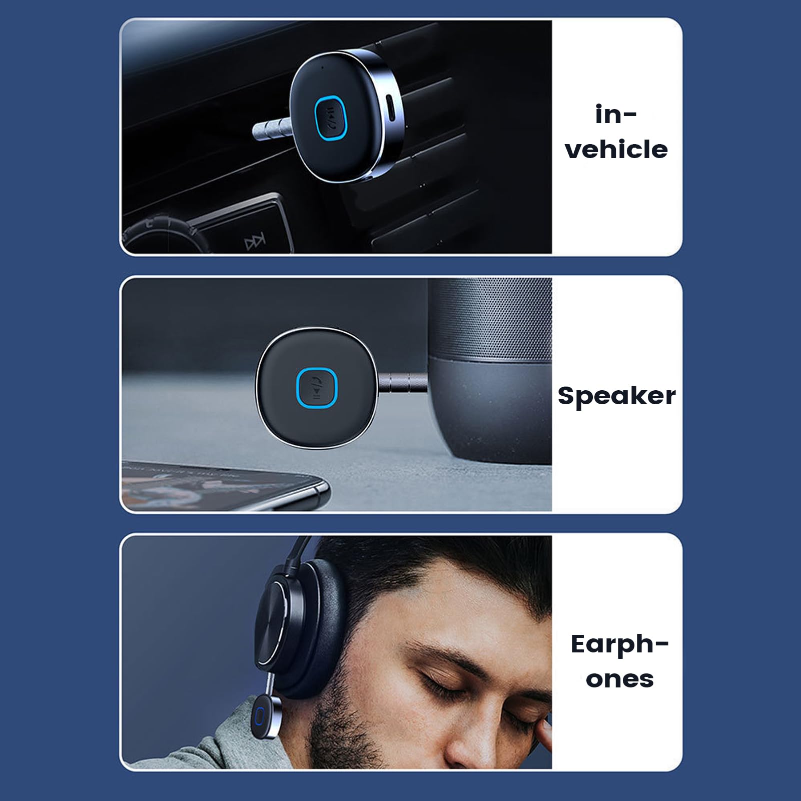Kabelloser Audio-Empfänger | Adapter zur Rauschunterdrückung,Kabelloser Lautsprecher-Adapter - Für Abspielgeräte Beim Fahren In Auto LKW SUV Innenbereich Außenbereich Garage