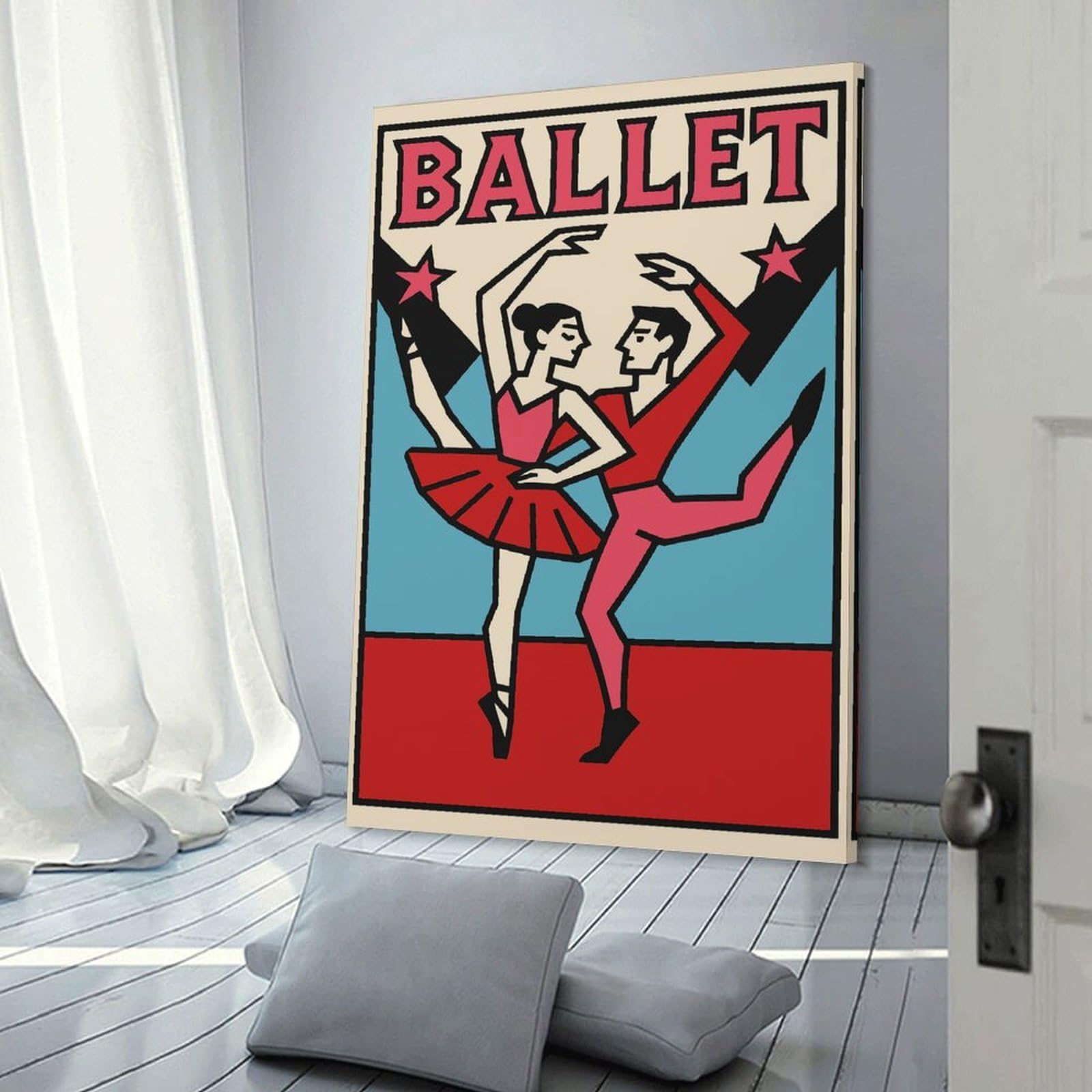 Junmoney Ballet Dancers Hanging Wall Art, 20x30inch(50x75cm), for Bedroom Decor, Cosy Corners Or Studios, An Easy Wall Refresh for Bedrooms