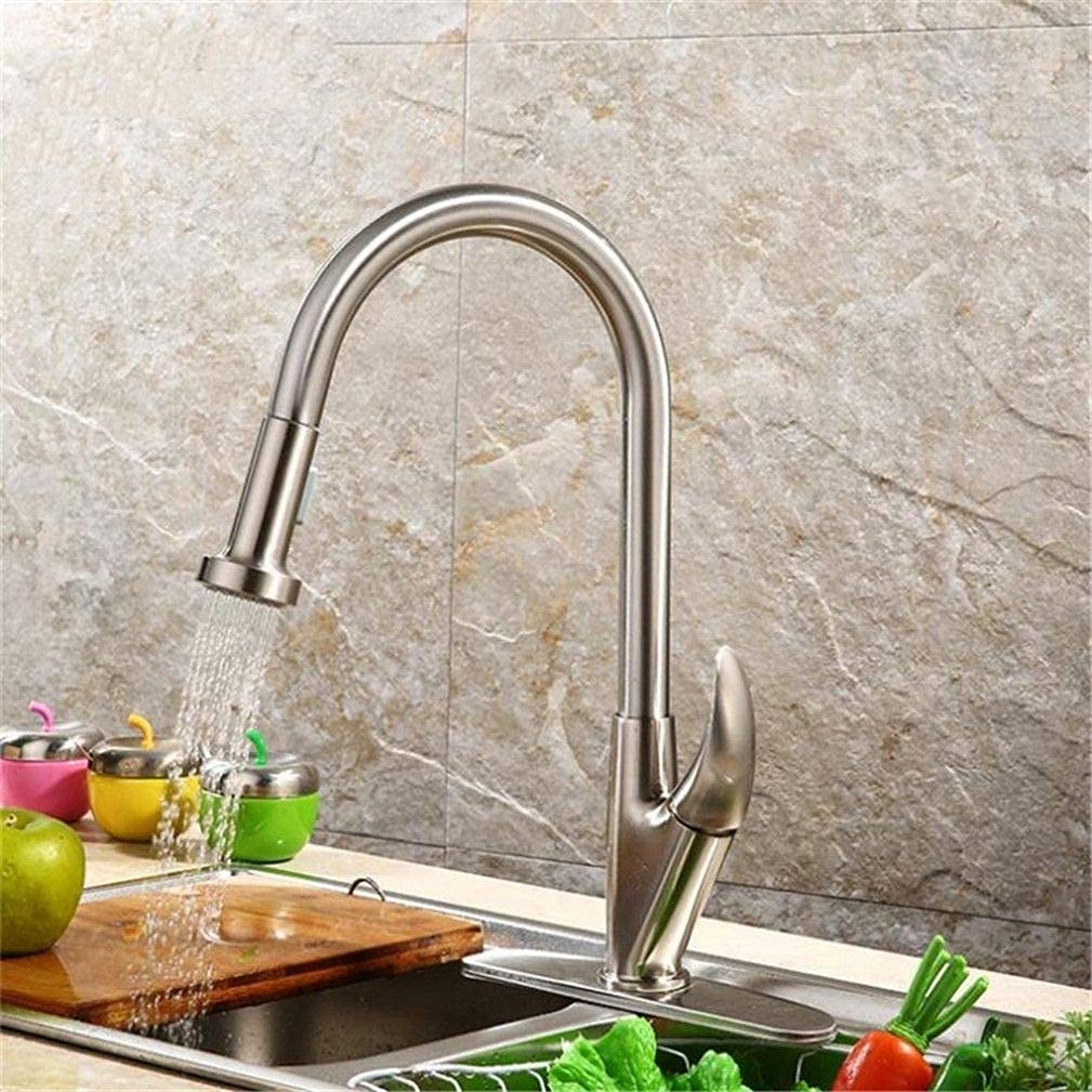 Robinet de cuisine en nickel brossé mitigeur monotrou durable