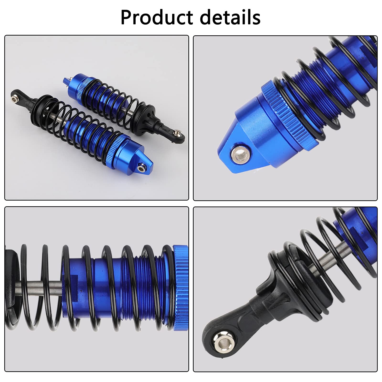 Amortiguador de choque de coche RC 4 piezas, amortiguador ajustable de metal para SCX10 TRX-4 D90 escala 1/10 RC Crawler Car