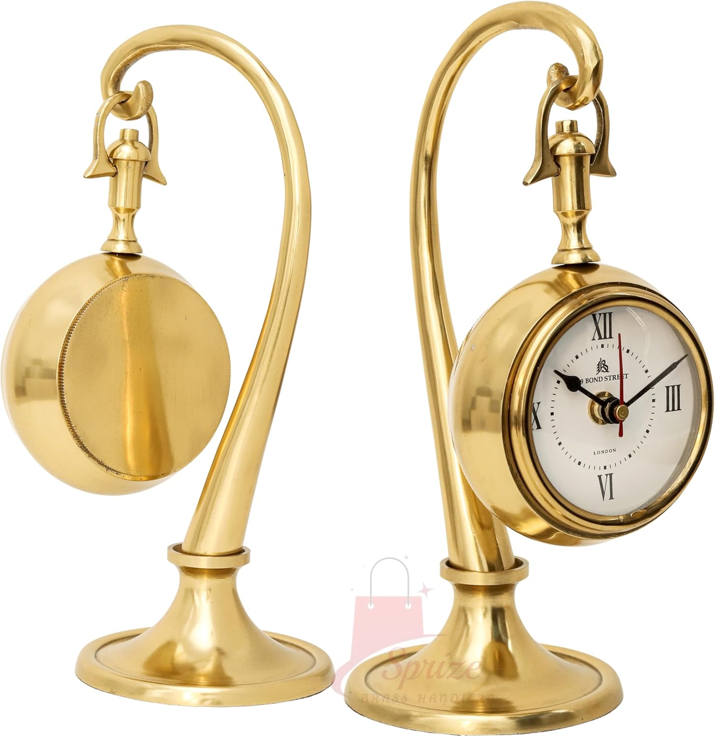 Metal Tabletop Clock Decorative Desk Clock Antique Home Decor Office Use