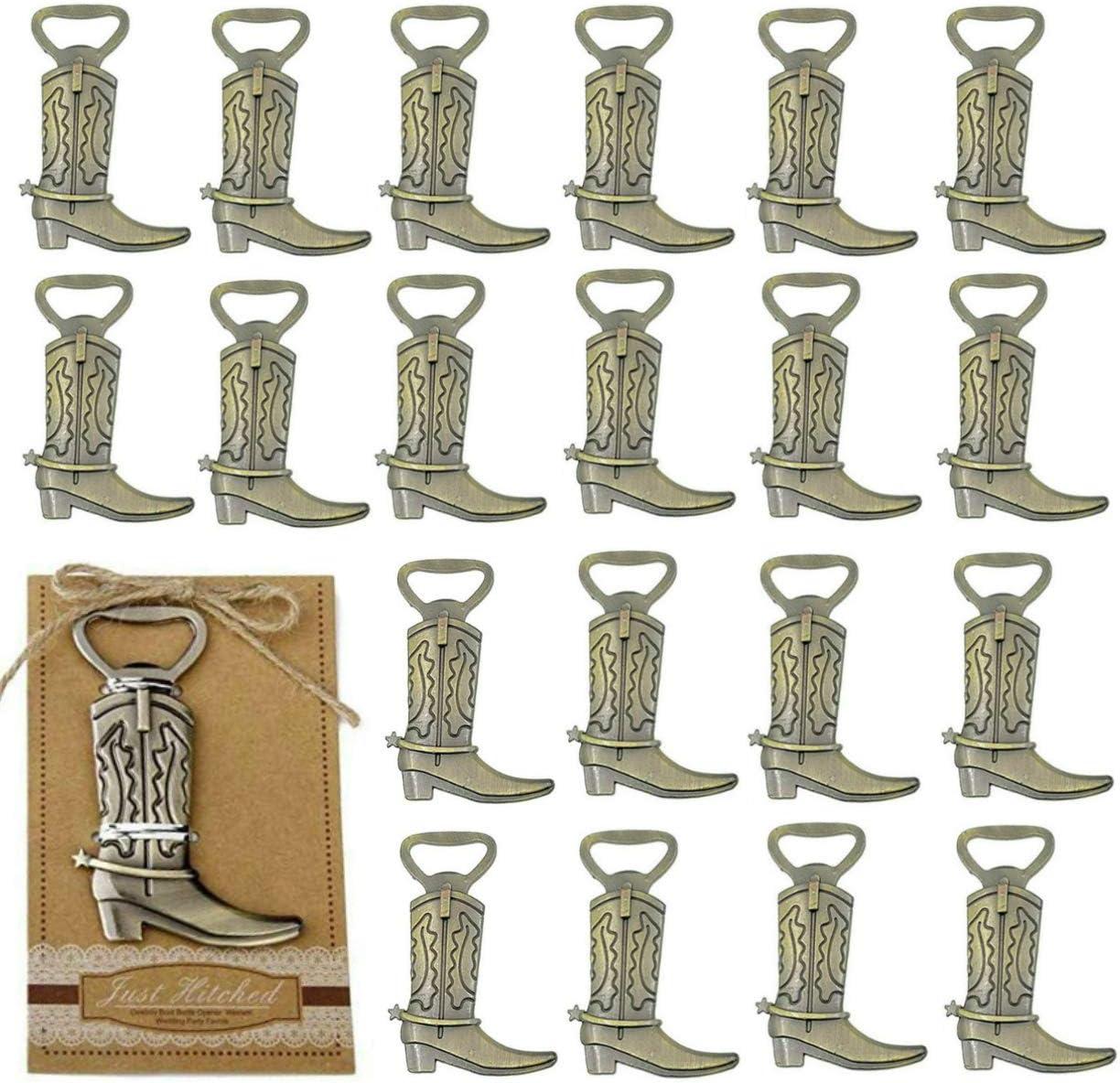 Bottle Opener, SeeSky 20 Pcs Cowboy Boot Bottle Opener Party Favor Return Gifts for Guest Wedding Party Souvenir Birthday Bridal Shower (20 Pcs Boot Bottle Opener)